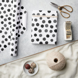 Grey Polka Dots Wrapping Paper