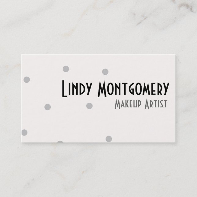 Grey Polkadot Personalized Business Cards (Front)