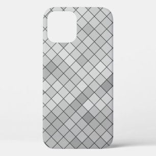 Grey polygonal illustration, which consist of tria iPhone 12 case
