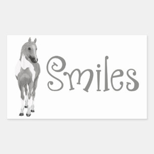 Grey Pony Thinking of you Smiles Hello Horse Sticker