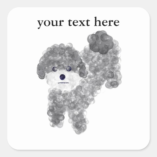 Grey Poodle #1 Stickers (Front)