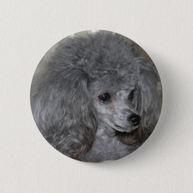 Grey Poodle Button (Front)