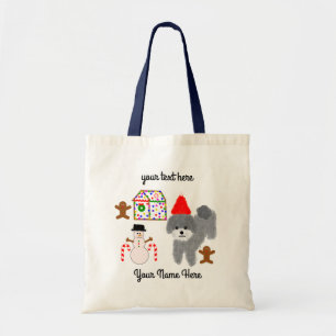 Grey Poodle Christmas #1 Tote Bag