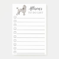Grey Poodle Dog Personalized To Do List