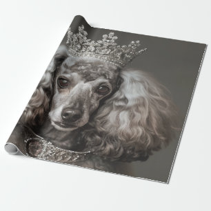 Grey Poodle Dressed as a Princess Wrapping Paper