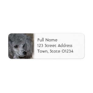 Grey Poodle Mailing Labels
