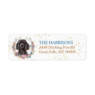 Grey Poodle Spring Flowers Wreath