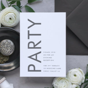 Grey Premium Ultimate Modern Monogram Bold Party Enclosure Card