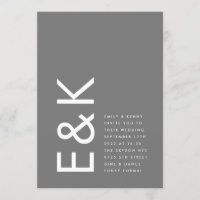  Grey Premium Ultimate Modern Monogram Fun Wedding