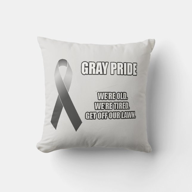 grey pride throw pillow (Front)