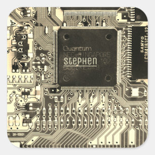 Grey printed circuit board • Geek electronic PCB Square Sticker