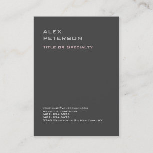 Grey Professional Minimalist Modern Plain Bold Business Card