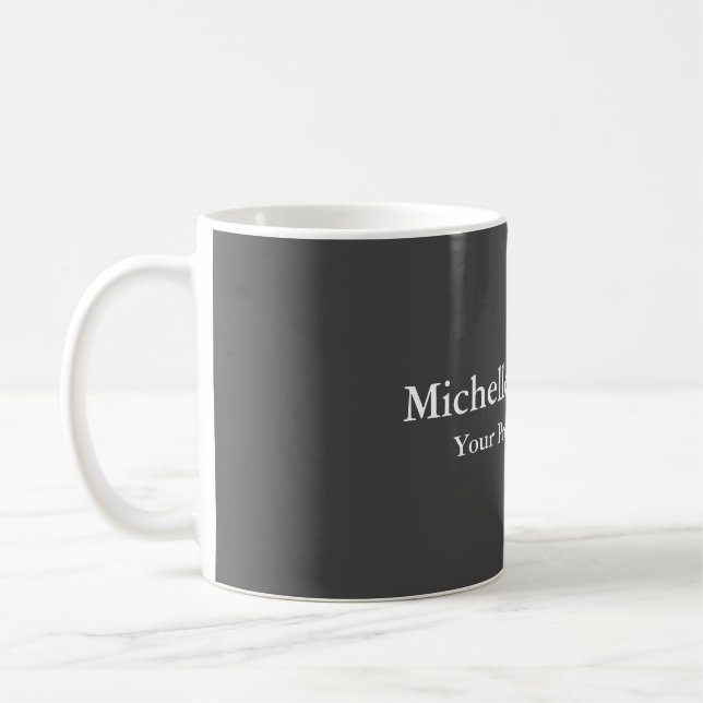Grey Professional Plain Modern Coffee Mug (Left)