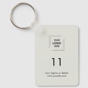 Grey Property Number Logo Hospitality Design Keychain