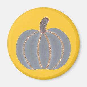 Grey Pumpkin Orange Lights Halloween Magnets