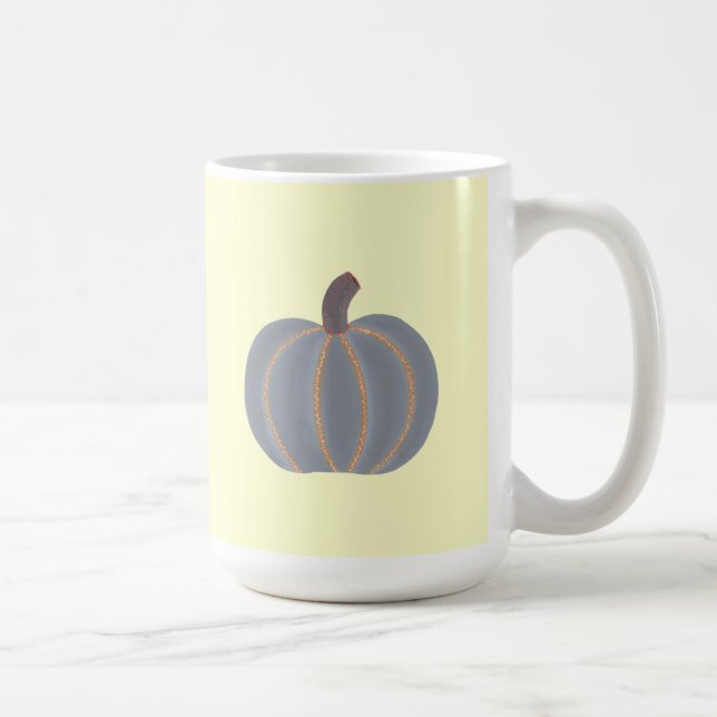Grey Pumpkin Orange Lights Halloween Mugs (Right)