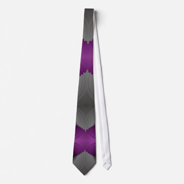Grey Purple Abstract Tie (Front)