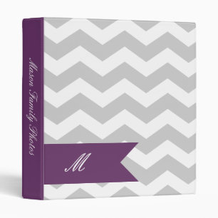 Grey & Purple Chevron Photo Binders