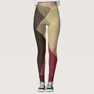 Grey Purple Modern Geometric Pattern Leggings