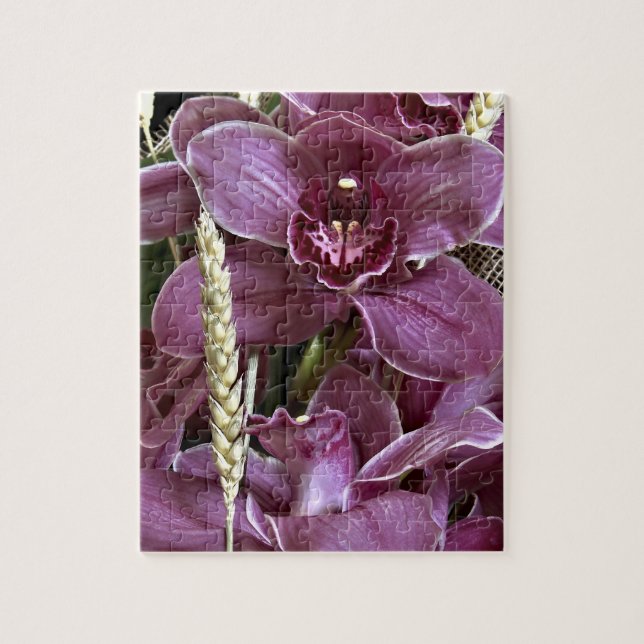 Grey Purple Orchid Puzzle (Vertical)