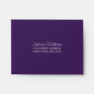 Grey, Purple Wedding A2 Size RSVP Envelope