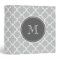 Grey Quatrefoil Pattern, Charcoal Monogram