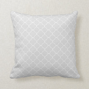 Grey Quatrefoil Pattern Decorative Pillow