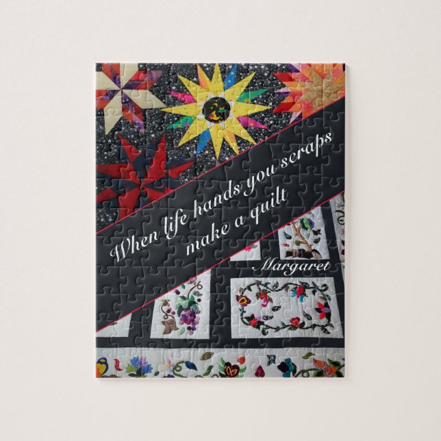 Grey Quilting Make A Quilt Quote Jigsaw Puzzle (Vertical)
