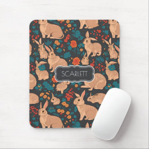 Grey Rabbit Mosaic Colourful Personalized Pattern Mouse Pad