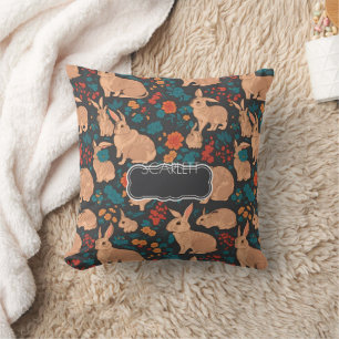 Grey Rabbit Mosaic Colourful Personalized Pattern Throw Pillow