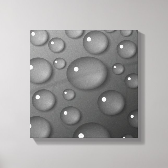 Grey Raindrop Background Canvas Print (Front)