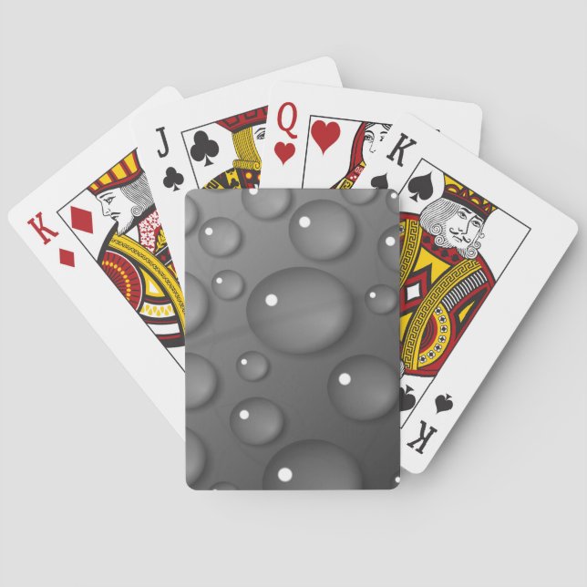 Grey Raindrop Background Playing Cards (Back)