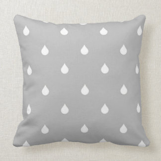 grey raindrops throw pillow