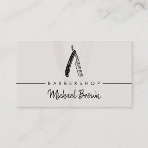 Grey razor grooming moustache beard trim haircut business card