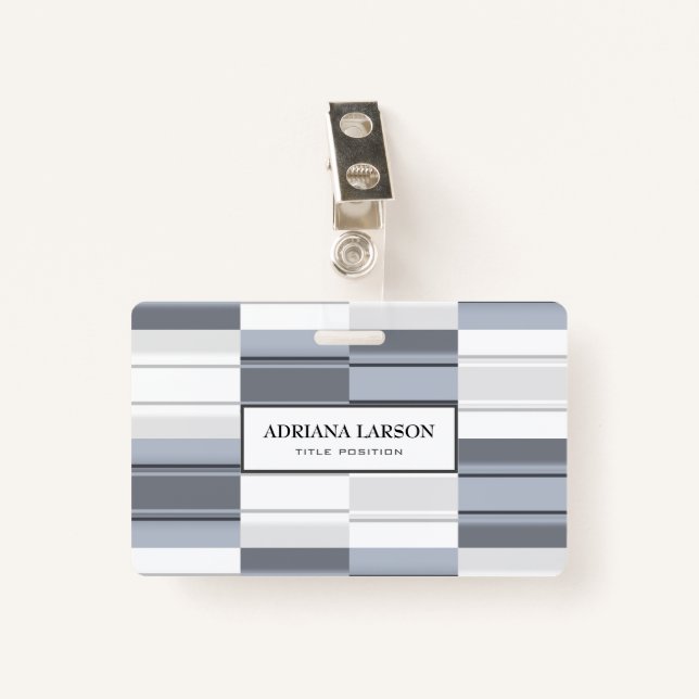 Grey Rectangle Badge (Front with Clip)