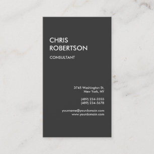 Grey Red Attractive Charming Business Card