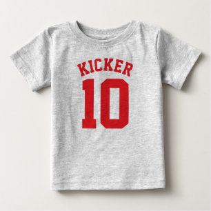 Grey & Red Baby Sports Jersey Design T-Shirt