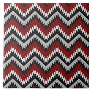 grey red black tiled pattern aztec tile