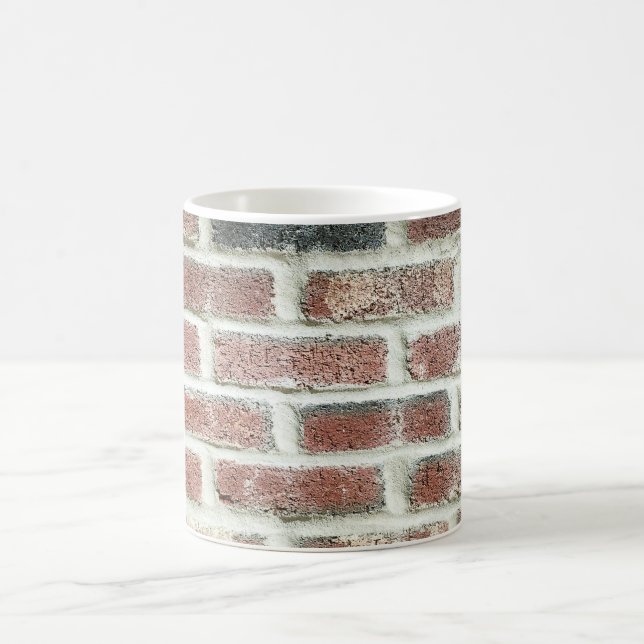 Grey Red Bricks Wall Background Brick Texture Coffee Mug (Center)