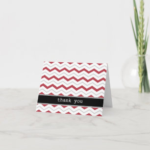Grey & Red Chevron custom Thank You Cards