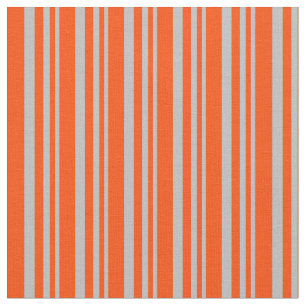 Grey & Red Lines Pattern Fabric