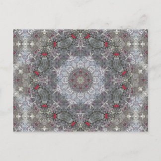 Grey & Red Mandala Postcard
