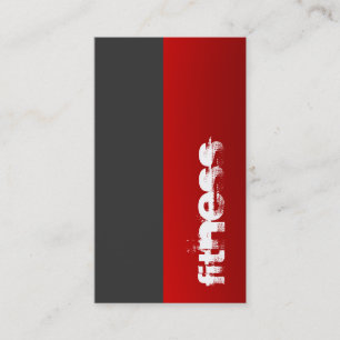 Grey Red Personal Trainer Business Card