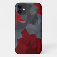 Grey, red randomly arranged triangles.