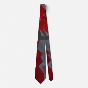 Grey, red randomly arranged triangles. tie