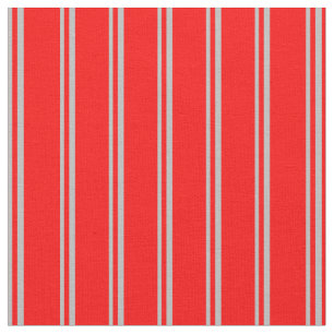 Grey & Red Striped Pattern Fabric