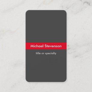 Grey Red Vertical Rounded Consultant Business Card