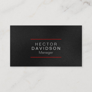 Grey Red White Simple Modern Business Card