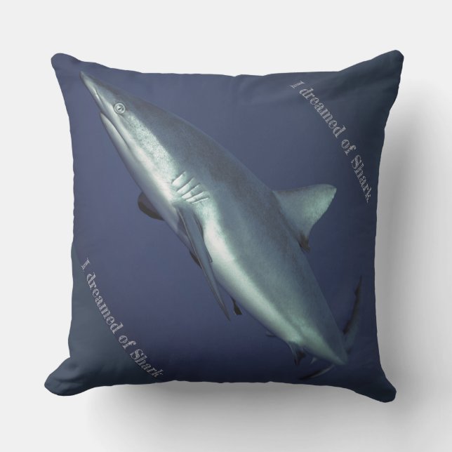 Grey Reef Shark Throw Pillow (Front)