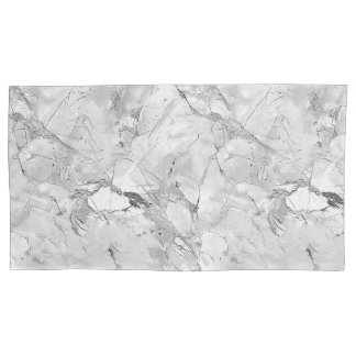 Grey "Regal Stone Vein" Marble Texture All-Over Pr Pillowcase